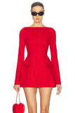 Cinessd Elegant Long Sleeve Bodycon Mini Dress