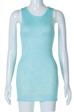 Cinessd Sleeveless See-Through Mini Dress