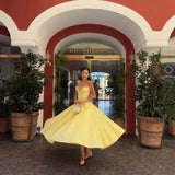 Cinessd Mingmingxi Summer Strapless Bodycon Dresses Women 2024 New Arrivals Elegant Formal Occasion Dress Yellow Guest Party Dresses