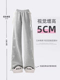 Cinessd Women Grey Lace Patchwork Pants Y2k 2000s Streetwear Sweatpants Vintage Trousers Harajuku Wide Bow Pants Aesthetic Clothes 2024