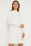 Cinessd High Waist Long Sleeve A-Line Mini Dress