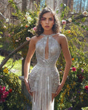 Cinessd - Sliver Sequin Prom Dresses for Women Hip Dress