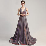 Cinessd - Sparkly V-neck Prom Dresses