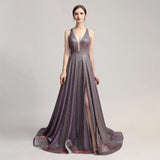 Cinessd - Sparkly V-neck Prom Dresses