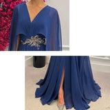 Cinessd - V-neck Waist Embroidery Prom Party Dress