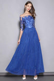 Cinessd - Lace Patchwork Party Prom Elegant Long Designer Runway Dresses