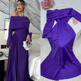 Cinessd Customized Elegant Elegant Pleat A-line Off-the-shoulder Long Dresses Celebrity Dresses High Quality Sexy Sizes Available