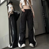 Cinessd Party Outfit Y2K Techwear Sweatpants Women Streetwear Korean Hip Hop Harajuku Cargo Parachute Track Pants Lady Wide Leg Joggers Trousers 2024