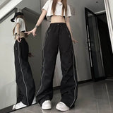 Cinessd Party Outfit Y2K Techwear Sweatpants Women Streetwear Korean Hip Hop Harajuku Cargo Parachute Track Pants Lady Wide Leg Joggers Trousers 2024