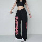 Cinessd Party Outfit American Street Personality Sports Pants for Women Hip-hop Drawstring Design Women Trousers Trendy Summer All-match Y2K Pants