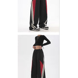 Cinessd Party Outfit Women Oversized Sports Wide Leg Pants Hip Hop Sweatpants Casual Joggers Pants Fashion Streetwear Y2k High Waist Baggy Trousers