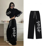 Cinessd Party Outfit 2024 Spring Summer New Women Pants High Waist Drawstring Vintage Hip-hop Long Trousers Y2K Streetwear Women's Pants