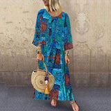 Cinessd - Boho Floral Long Maxi Sundress