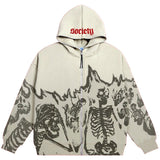 Cinessd party look inspos Big promotion Europe, America, autumn and winter styles for men and women New Y2K hoodie couple long-sleeved skull coat traf sti