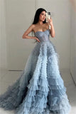 Cinessd Strapless Evening Dress Sleeveless Colorful Prom Dress Tulle Sweetheart A-line For Elegant Women Custom Made 2025