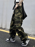 Cinessd Party Outfit American Vintage Camouflage Cargo Pants Women Summer New Streetwear Loose Straight Wide Leg Trousers Woman