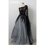 Cinessd Luxury Black vestidos de noche Lace Embroidery Prom Dresses Elegant Long Sleeves Floor-Length A-line Formal Evening 2025