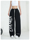 Cinessd Party Outfit 2024 Spring Summer New Women Pants High Waist Drawstring Vintage Hip-hop Long Trousers Y2K Streetwear Women's Pants