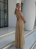 Cinessd Off Shoulder Hanging Neck Beach Long Dresses Strap Design Hollow Out Sexy Holiday Loose Fashion Tying Summer Women Maxi Dress ootd outfit idea