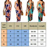 Cinessd - Fashion Women's Maxi Long Boho Dress Hot V Neck Sleeveless New Floral Summer Beach Cocktail Party Loose Sundress