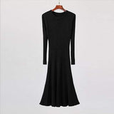 Cinessd - Long Knitted Sweater Dress for Women Casual Winter Sweater Dress