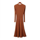 Cinessd - Long Knitted Sweater Dress for Women Casual Winter Sweater Dress