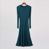 Cinessd - Long Knitted Sweater Dress for Women Casual Winter Sweater Dress