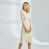 Cinessd - Long Knitted Sweater Dress for Women Casual Winter Sweater Dress