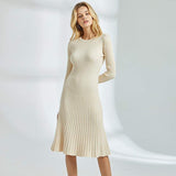 Cinessd - Long Knitted Sweater Dress for Women Casual Winter Sweater Dress