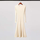 Cinessd - Long Knitted Sweater Dress for Women Casual Winter Sweater Dress