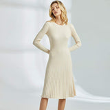 Cinessd - Long Knitted Sweater Dress for Women Casual Winter Sweater Dress