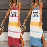 Cinessd - New Fashion Women's Lady Bohemia Sleeveless Summer Beach Long Maxi Dress Loose Hippie Holiday Beach Party Sun Dress