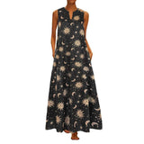 Cinessd - Printed Bohemian Ethnic Style Beach Maxi Dress