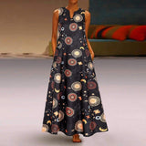 Cinessd - Printed Bohemian Ethnic Style Beach Maxi Dress