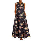 Cinessd - Printed Bohemian Ethnic Style Beach Maxi Dress