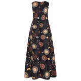 Cinessd - Printed Bohemian Ethnic Style Beach Maxi Dress