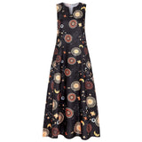 Cinessd - Printed Bohemian Ethnic Style Beach Maxi Dress