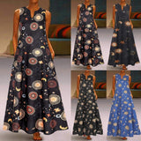 Cinessd - Printed Bohemian Ethnic Style Beach Maxi Dress