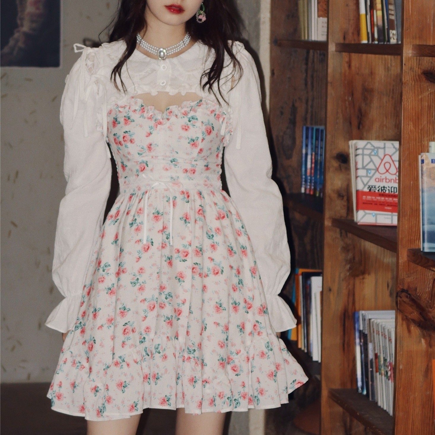 Cinessd - Vintage Rose Garden Puff Dress ~ HANDMADE