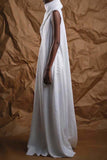 Cinessd White Casual Solid Basic Turtleneck Long Dress Dresses