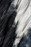 Cinessd Black Casual Print Tie-dye O Neck Long Sleeve Dresses