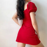 Cinessd - Paris Scene Mini Dress // Red ~ HANDMADE