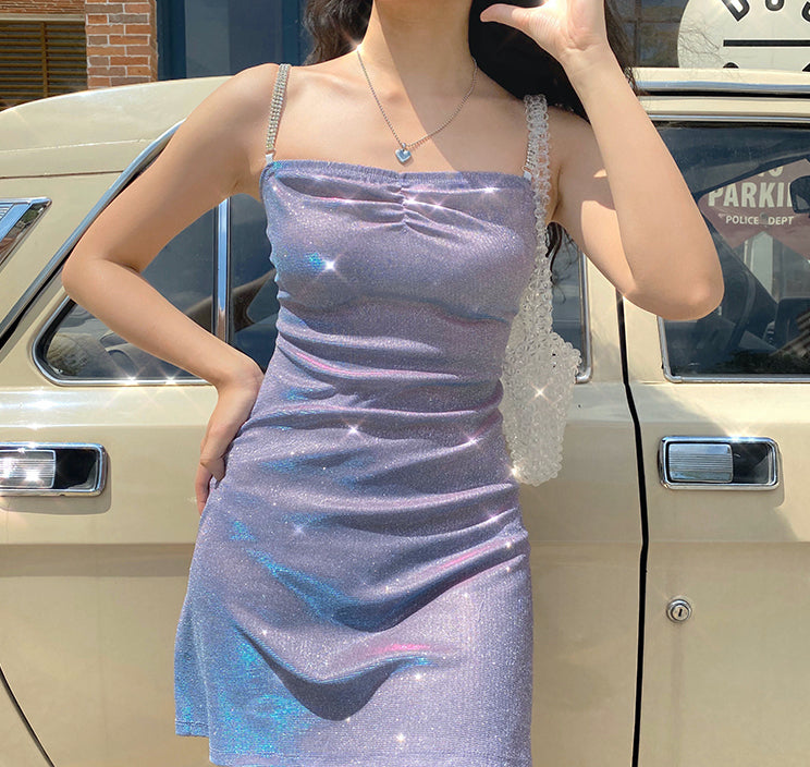 Cinessd - Disco Diamante Mini Dress ~ HANDMADE