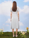 Cinessd - Caroline Floral Puff Dress ~ HANDMADE