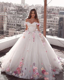 Cinessd  Glamorous Off-The-Shoulder Princess Long Weeding Dresses  Engagement Dresses Ball Gown Tulle Brides Dresses  Бальное Платье