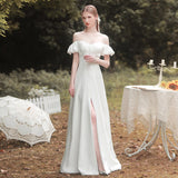 Cinessd Back to school A Line Wedding Dresses Strapless Vestidos De Novia White Princess Bride Gowns