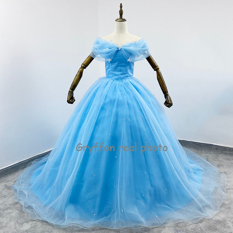 Quinceanera Dress With Train Vestidos 2021 New Elegant Party Prom Ball Gown Off The Shoulder Quinceanera Dresses Robe De Bal
