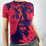Cinessd  90S Vintage Gothic T-Shirt Women Punk Style Harajuku Streetwear E-Girl Graphic Print Crop Top Sweats Tee Y2K Aesthetic T-Shirt