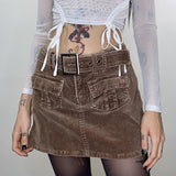 Cinessd  Y2k Kawaii Harajuku Mini Jeans Skirt 2000S Retro Fairycon Grunge Low Waisted Denim Skirts Vintage Women E-Girl Korean Streetwear