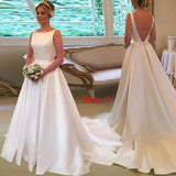 Cinessd Back to school Robe De Mariee Vestido Boho Wedding Dress Satin Longue Robe De Soiree Simple Robe De Soiree Bride To Be